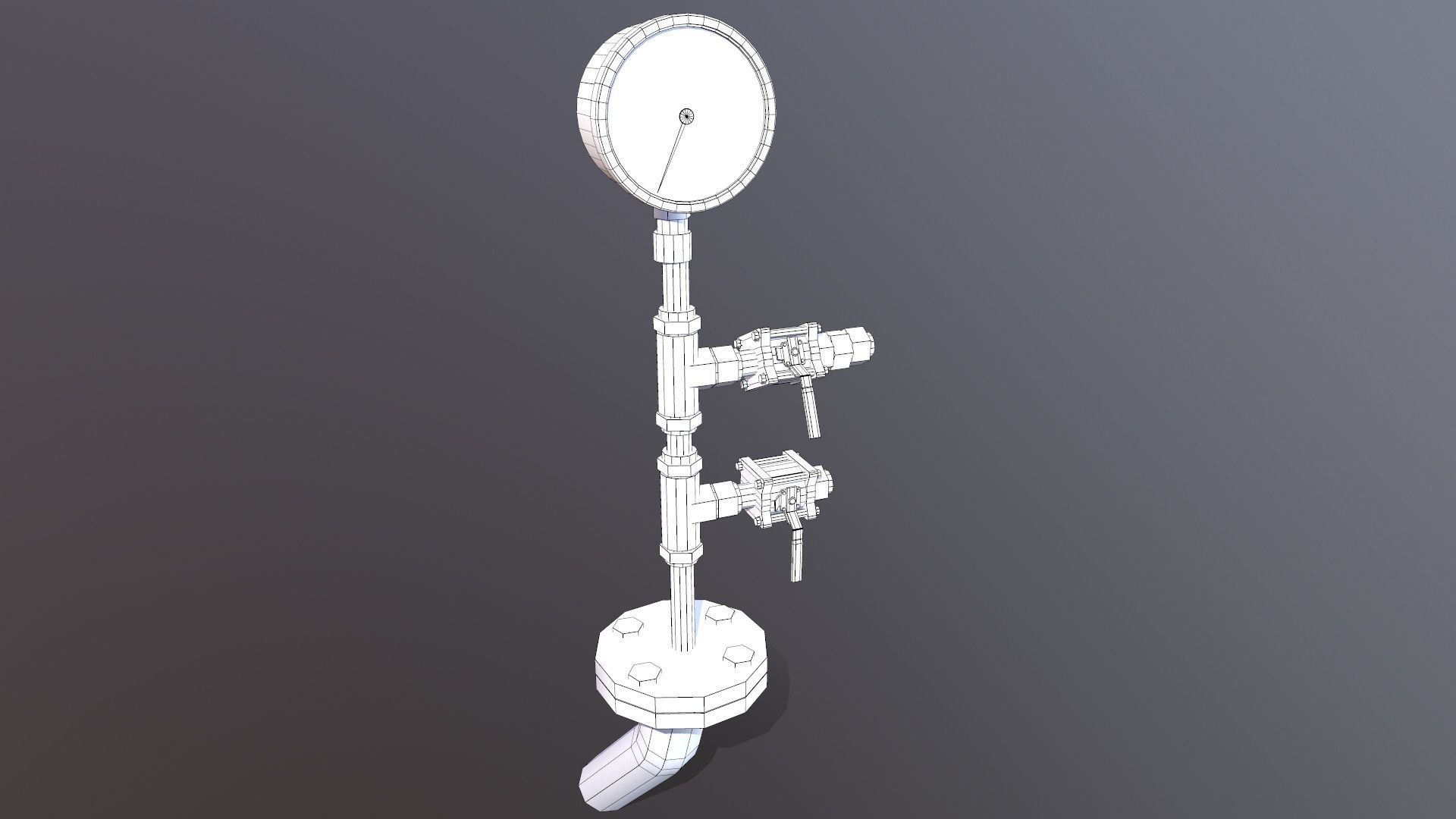 Meter and Small Valve Low-poly 3D model_13