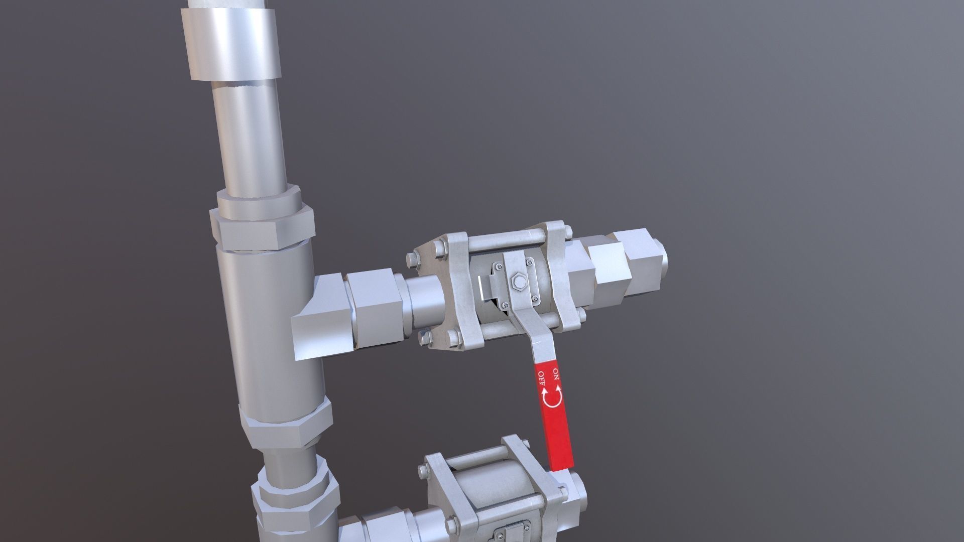 Meter and Small Valve Low-poly 3D model_9