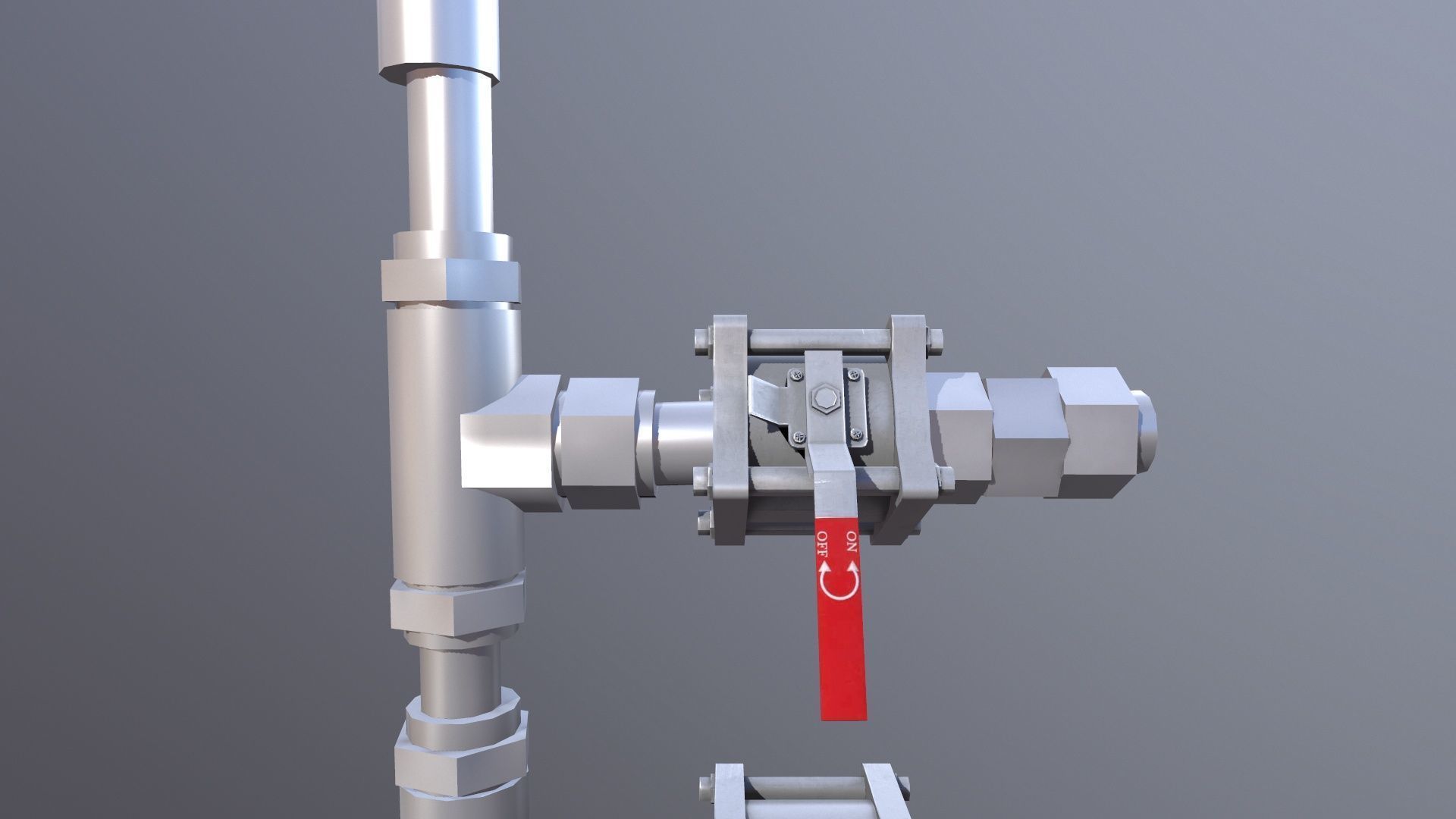 Meter and Small Valve Low-poly 3D model_3