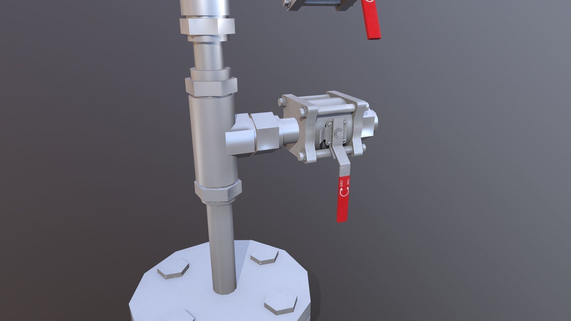 Meter and Small Valve Low-poly 3D model_10
