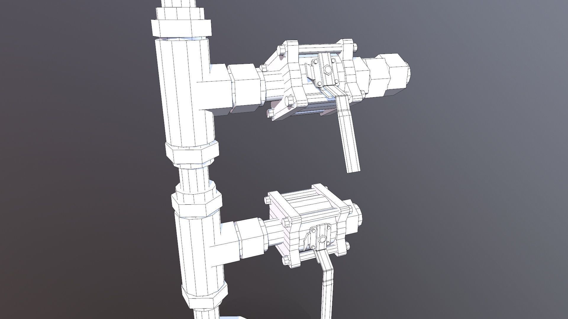 Meter and Small Valve Low-poly 3D model_15