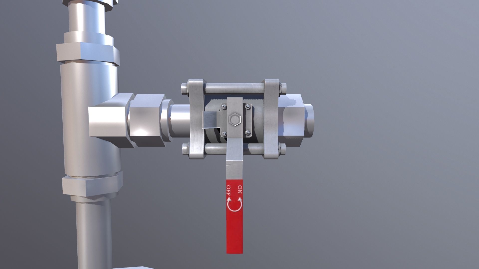 Meter and Small Valve Low-poly 3D model_4