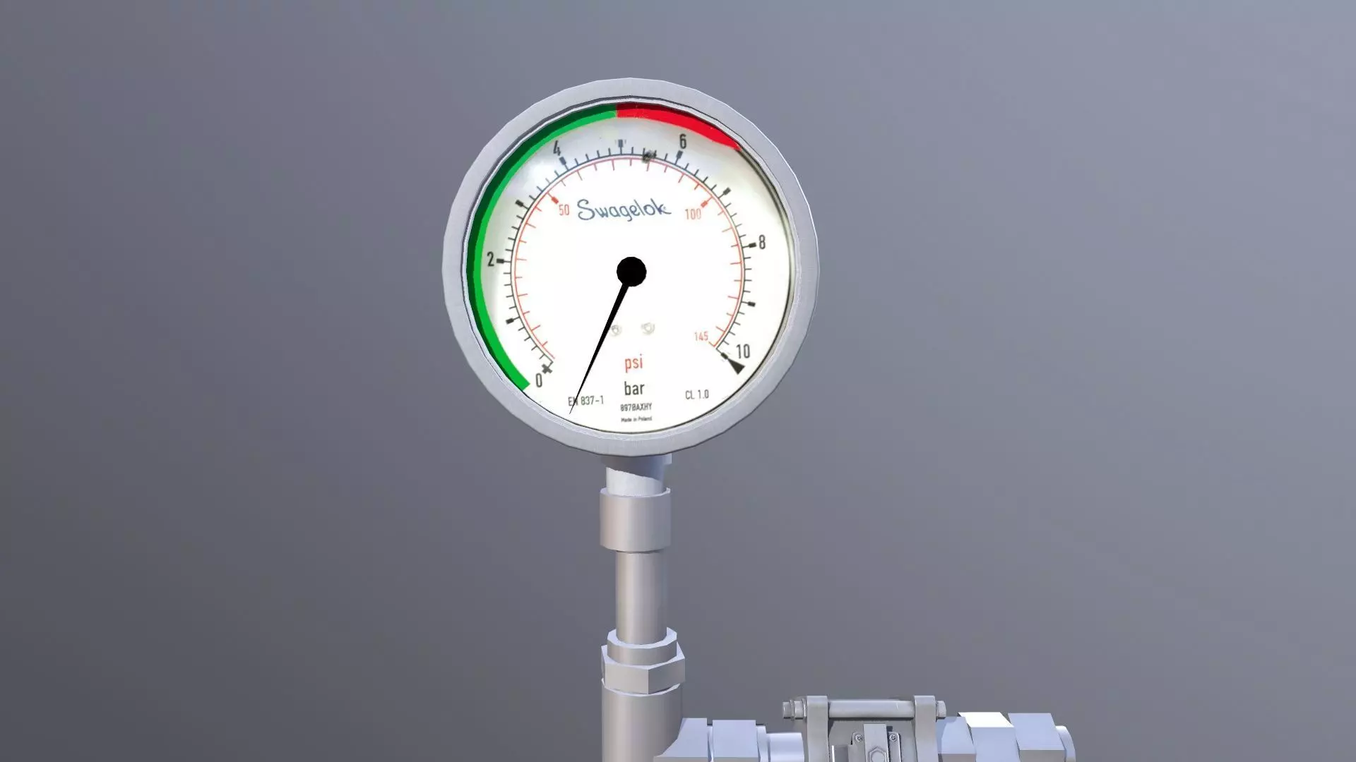 Meter and Small Valve Low-poly 3D model_0