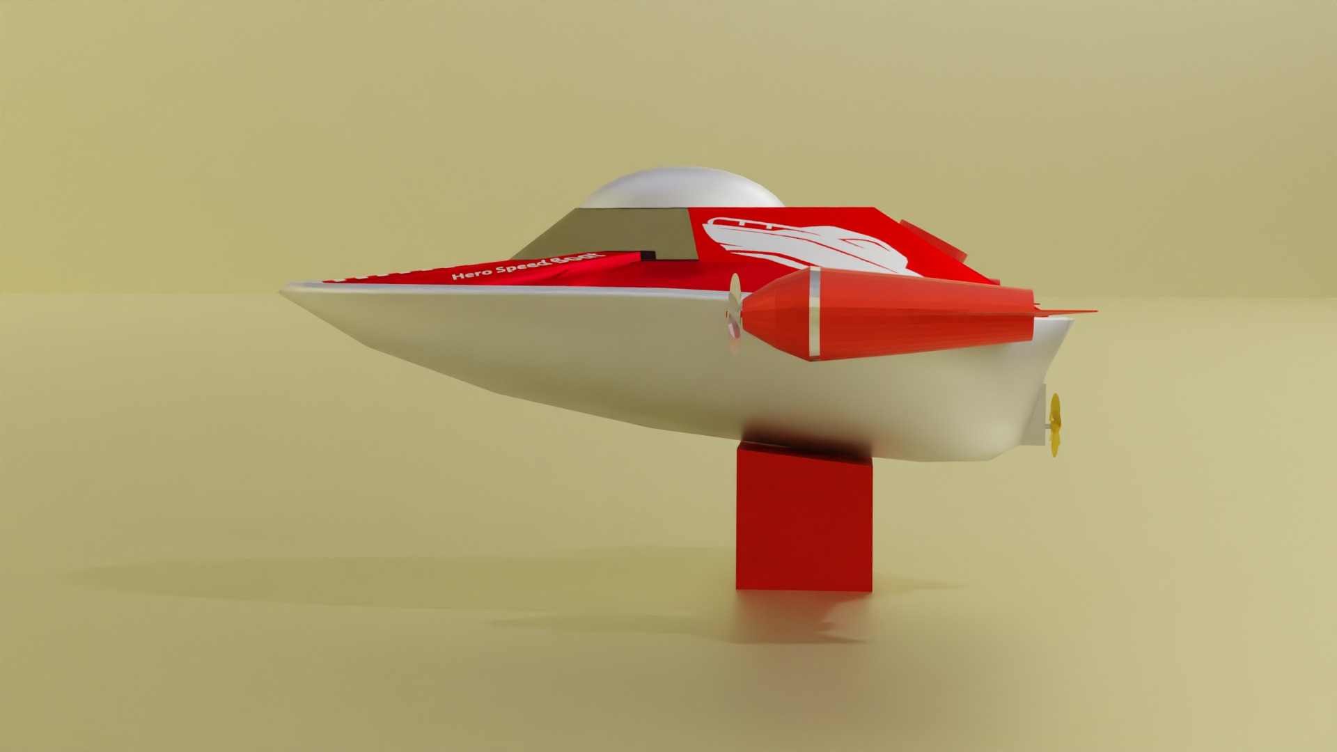 3D Speed Boat Model Water Craft Cute Speed boat Low-poly 3D model_3