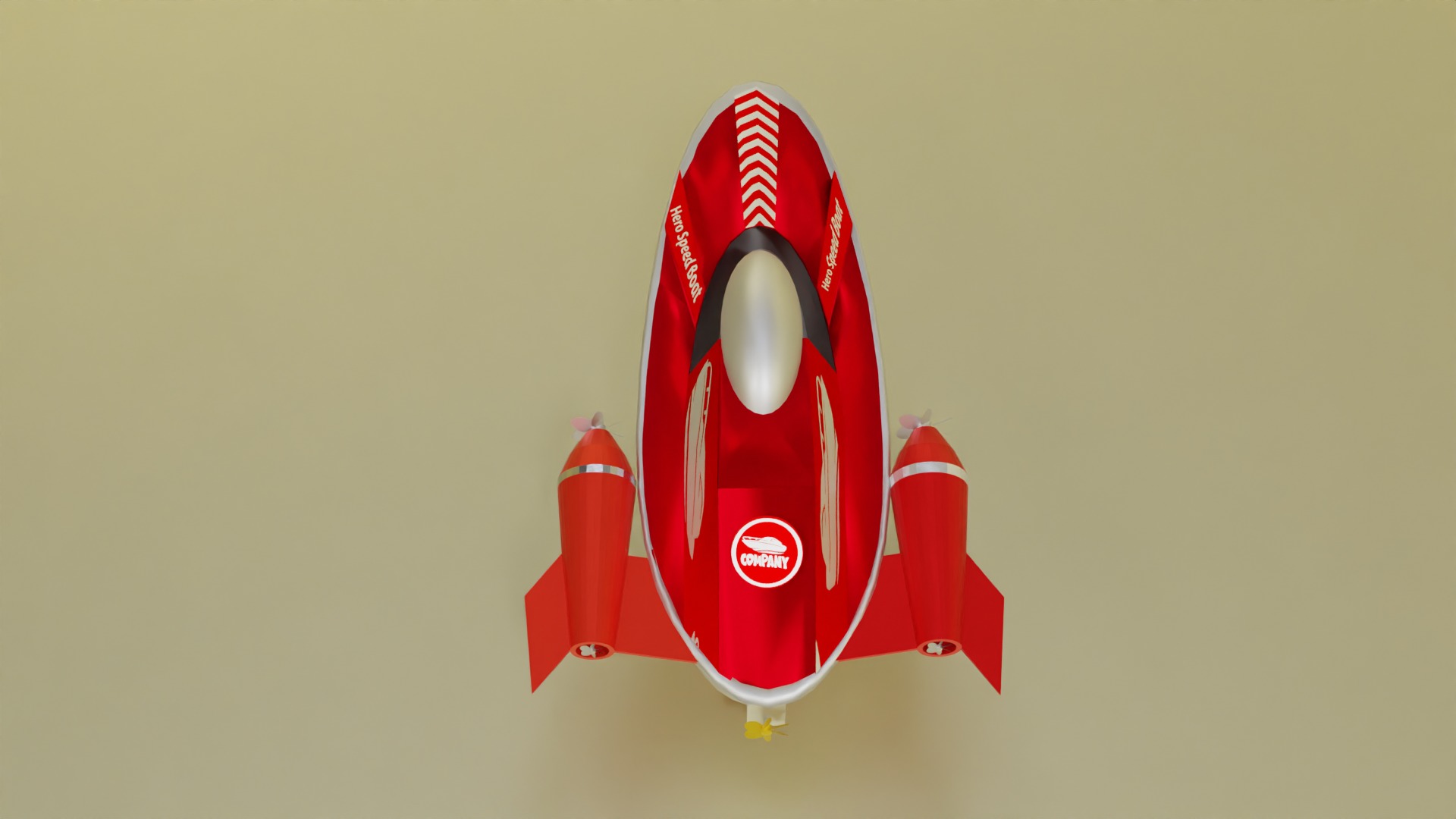 3D Speed Boat Model Water Craft Cute Speed boat Low-poly 3D model_4