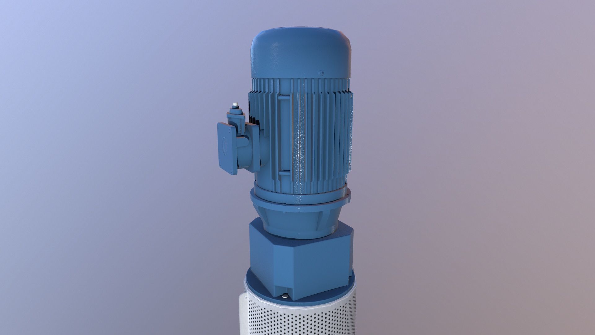 Motor Pump Low-poly 3D model_7