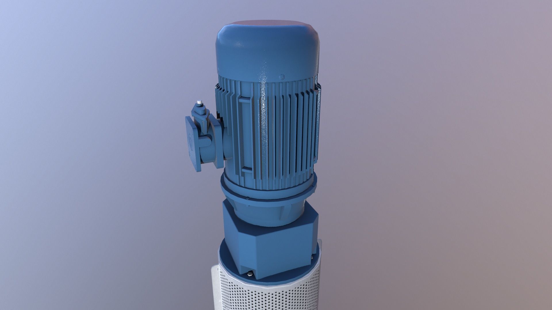 Motor Pump Low-poly 3D model_9