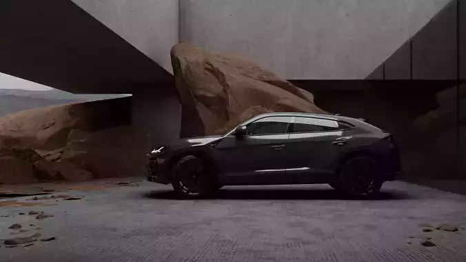 Automotive Render Scene 3D Blender File Textured