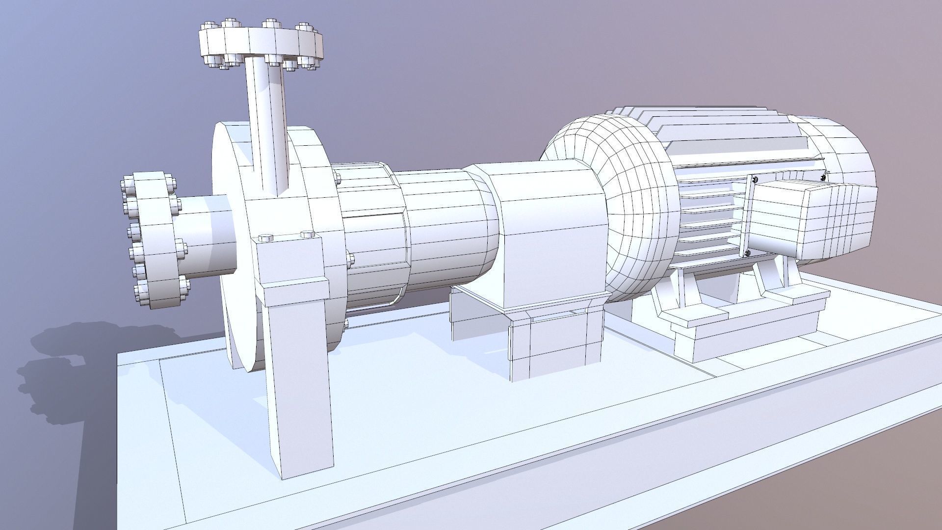Motor Pump Low-poly 3D model_13