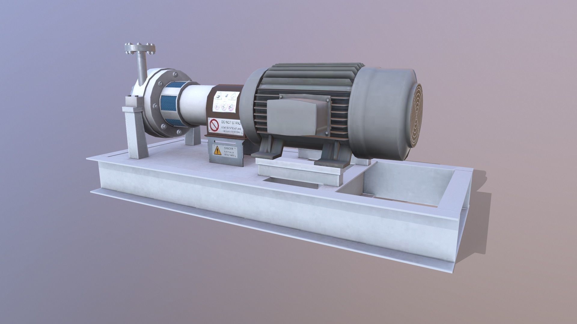 Motor Pump Low-poly 3D model_3