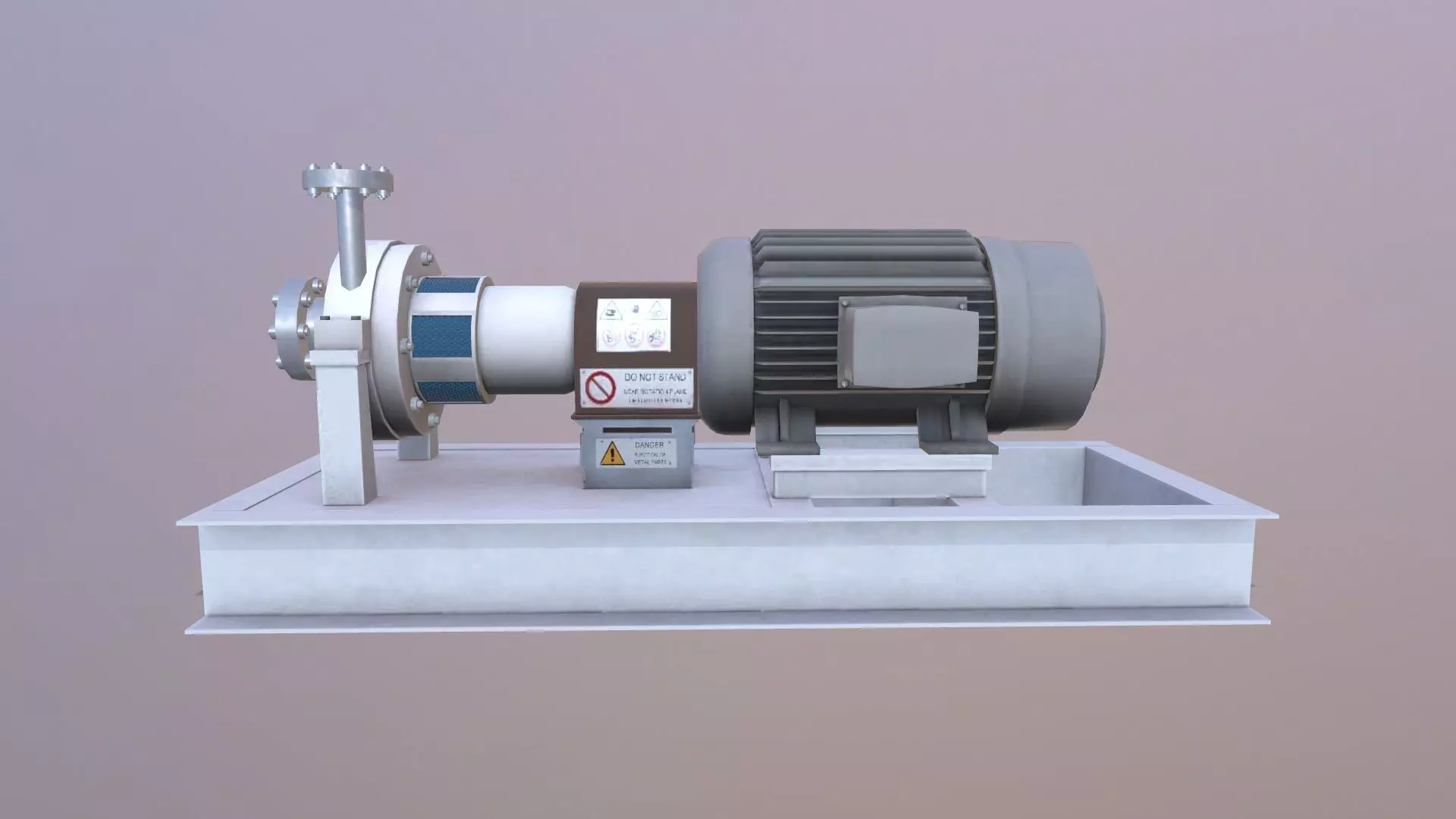 Motor Pump Low-poly 3D model_0