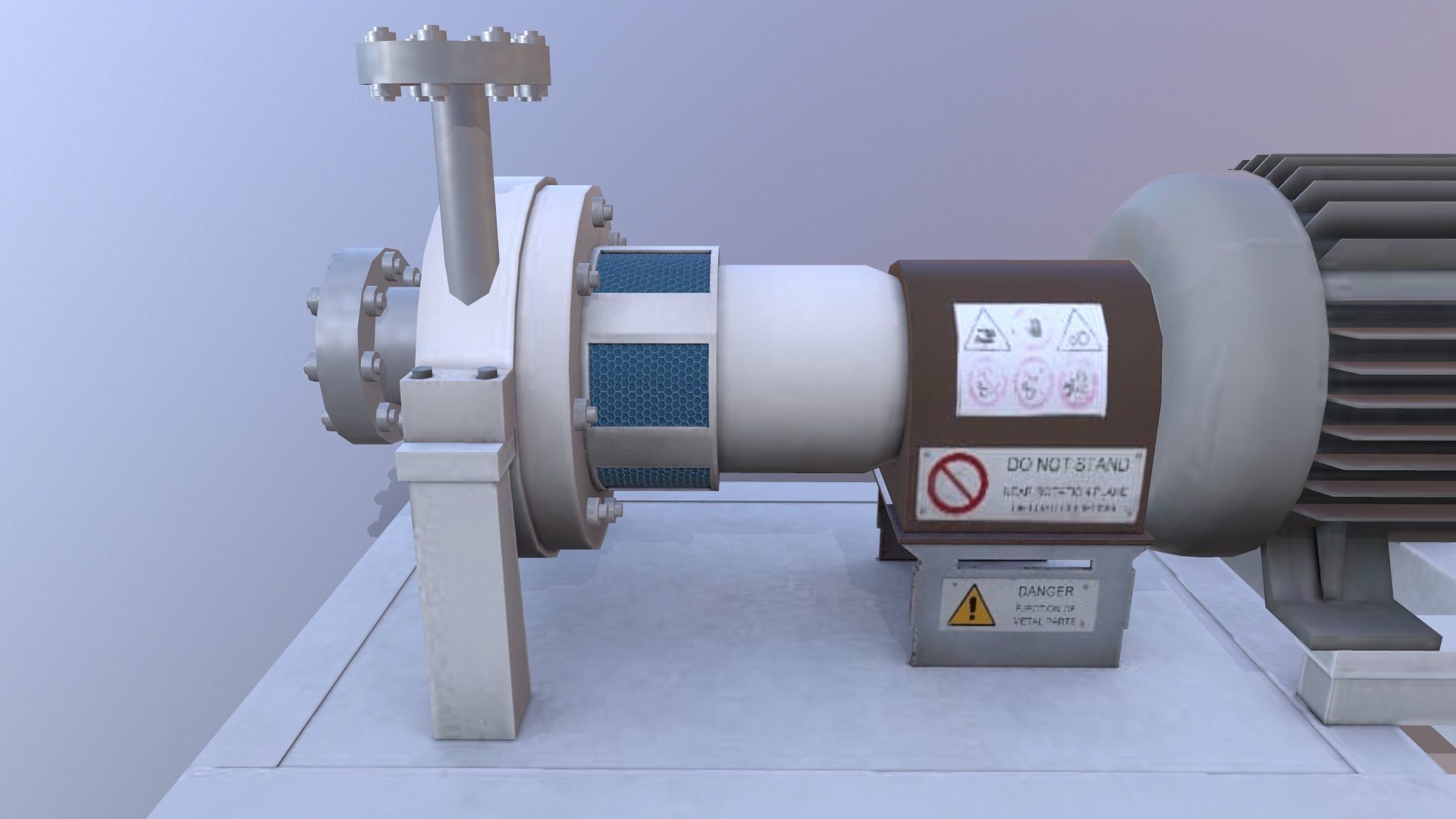 Motor Pump Low-poly 3D model_10