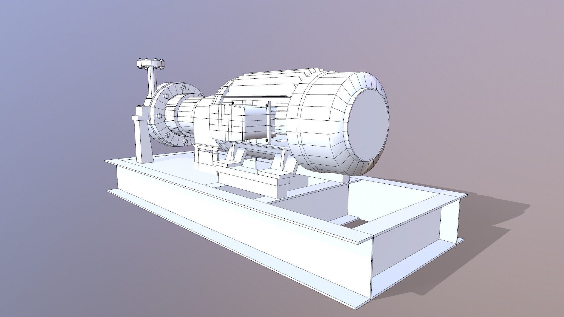 Motor Pump Low-poly 3D model_15