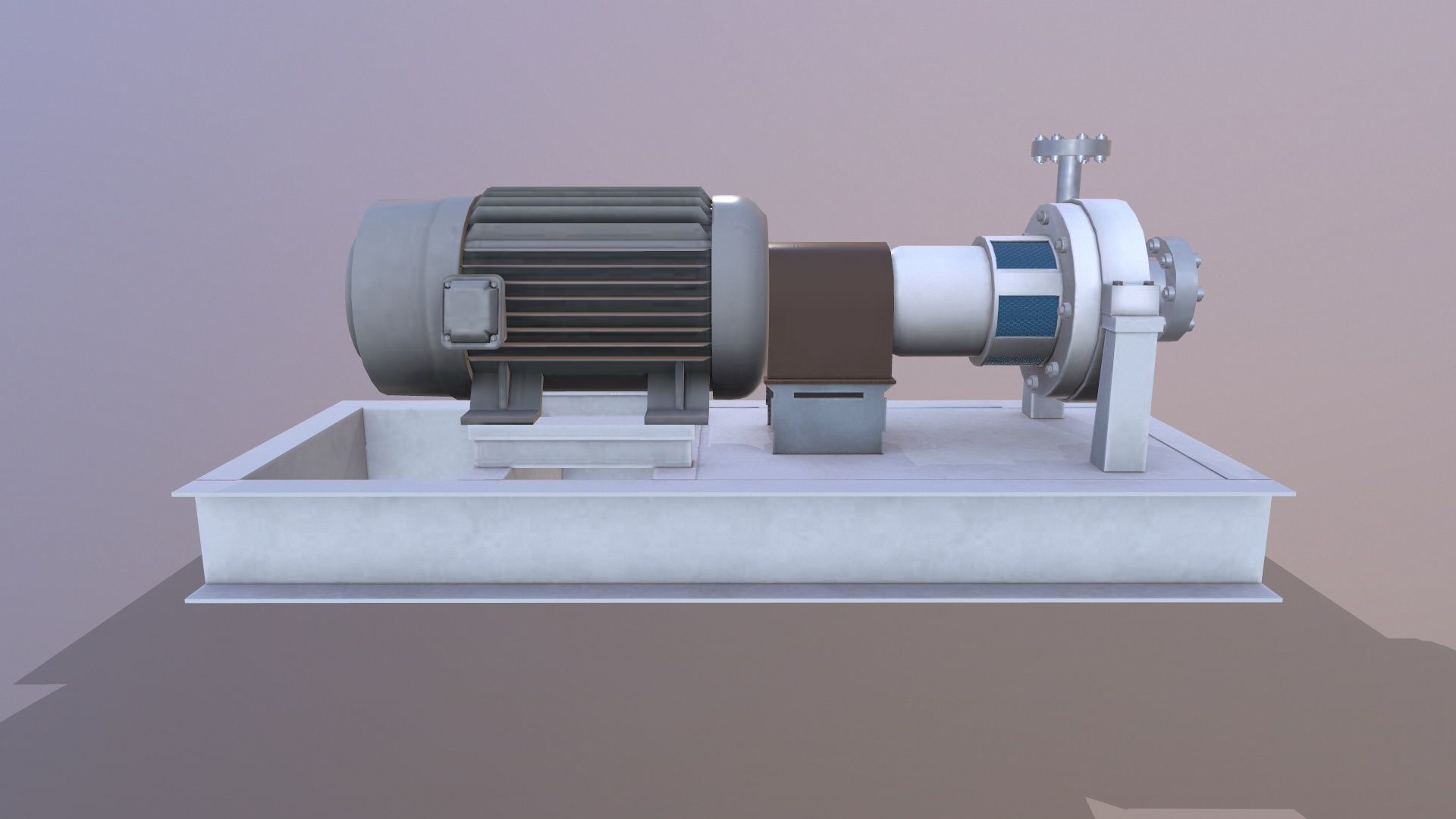 Motor Pump Low-poly 3D model_6