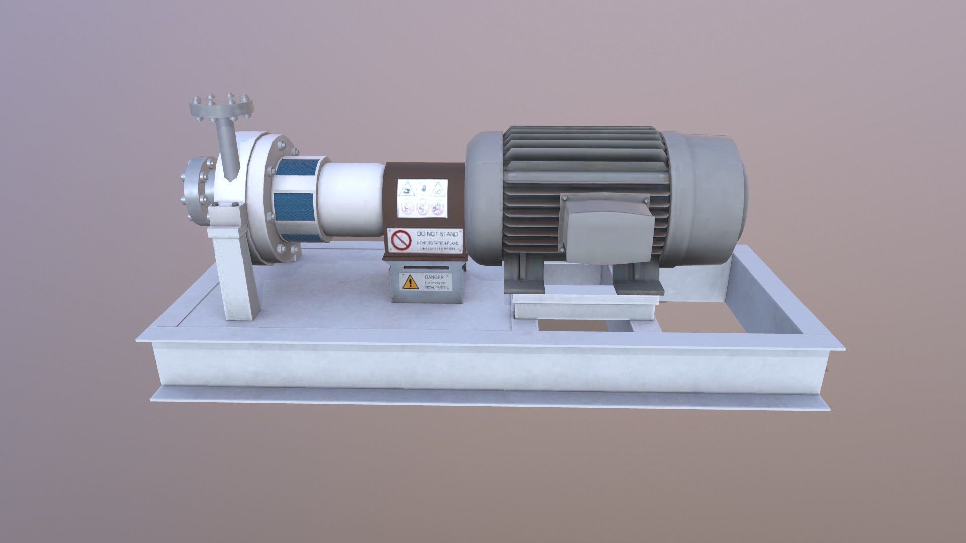 Motor Pump Low-poly 3D model_2