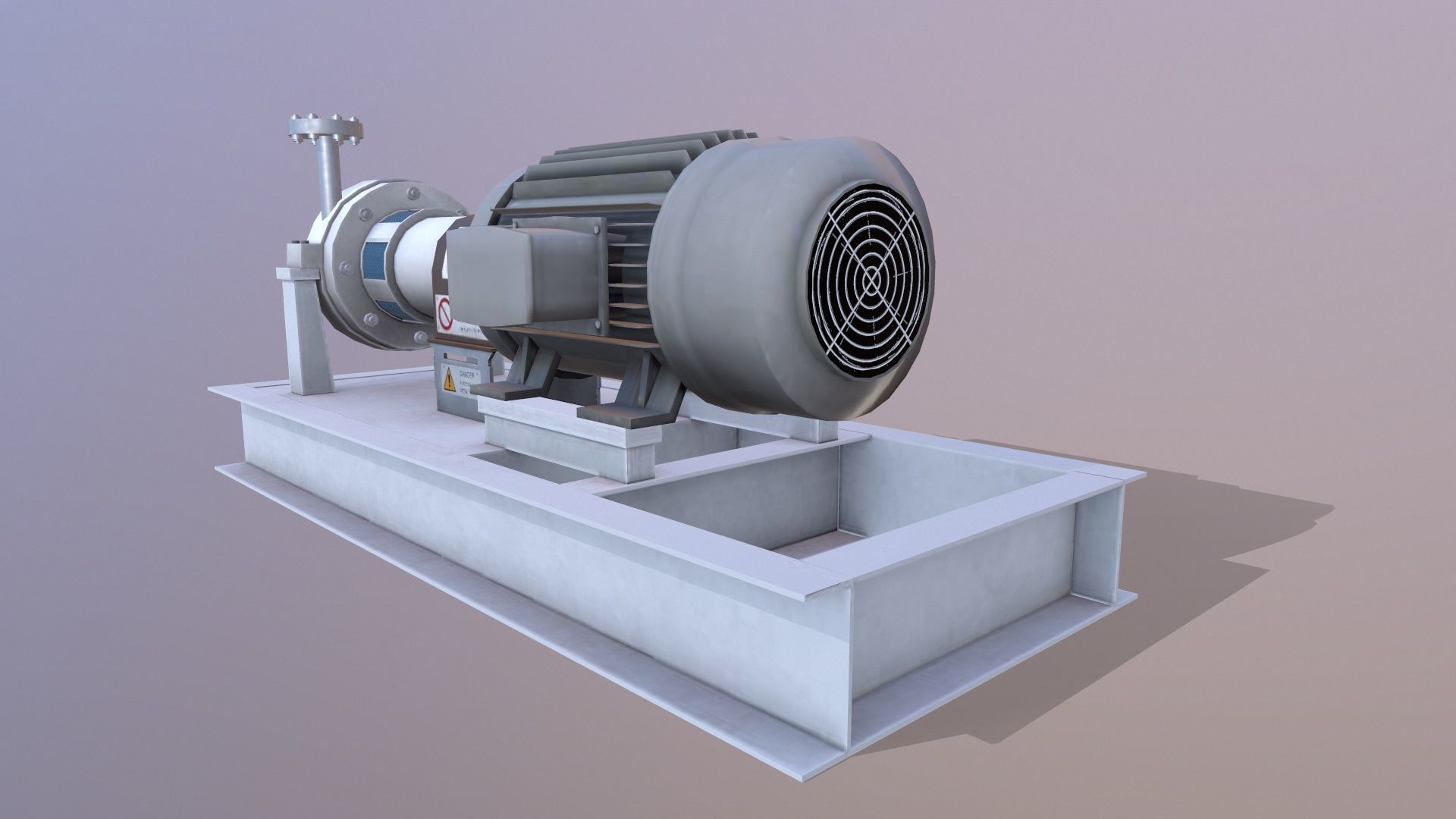 Motor Pump Low-poly 3D model_4