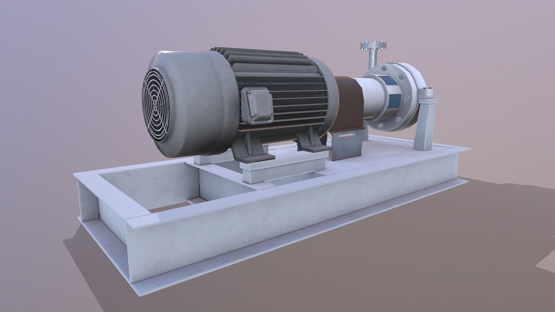 Motor Pump Low-poly 3D model_5