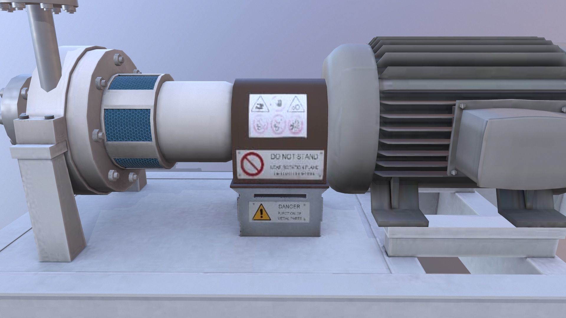 Motor Pump Low-poly 3D model_9