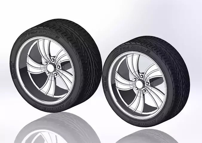 Set of custom wheels Intro Twisted Vista II for your scale model