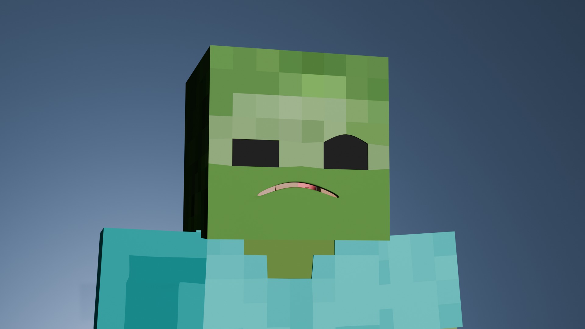 Minecraft Zombie  Animated 3D Low-poly 3D model_2