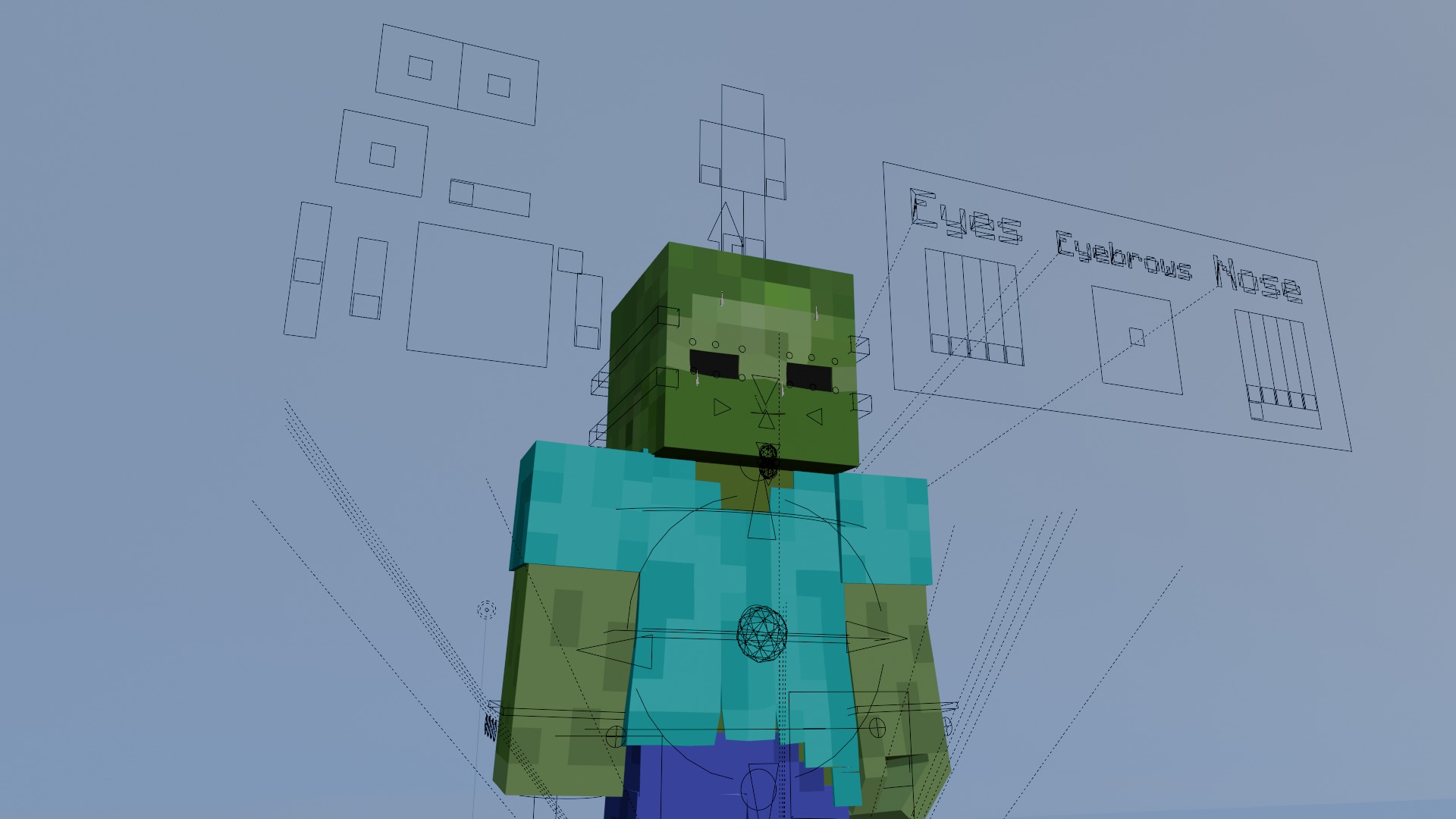 Minecraft Zombie  Animated 3D Low-poly 3D model_20