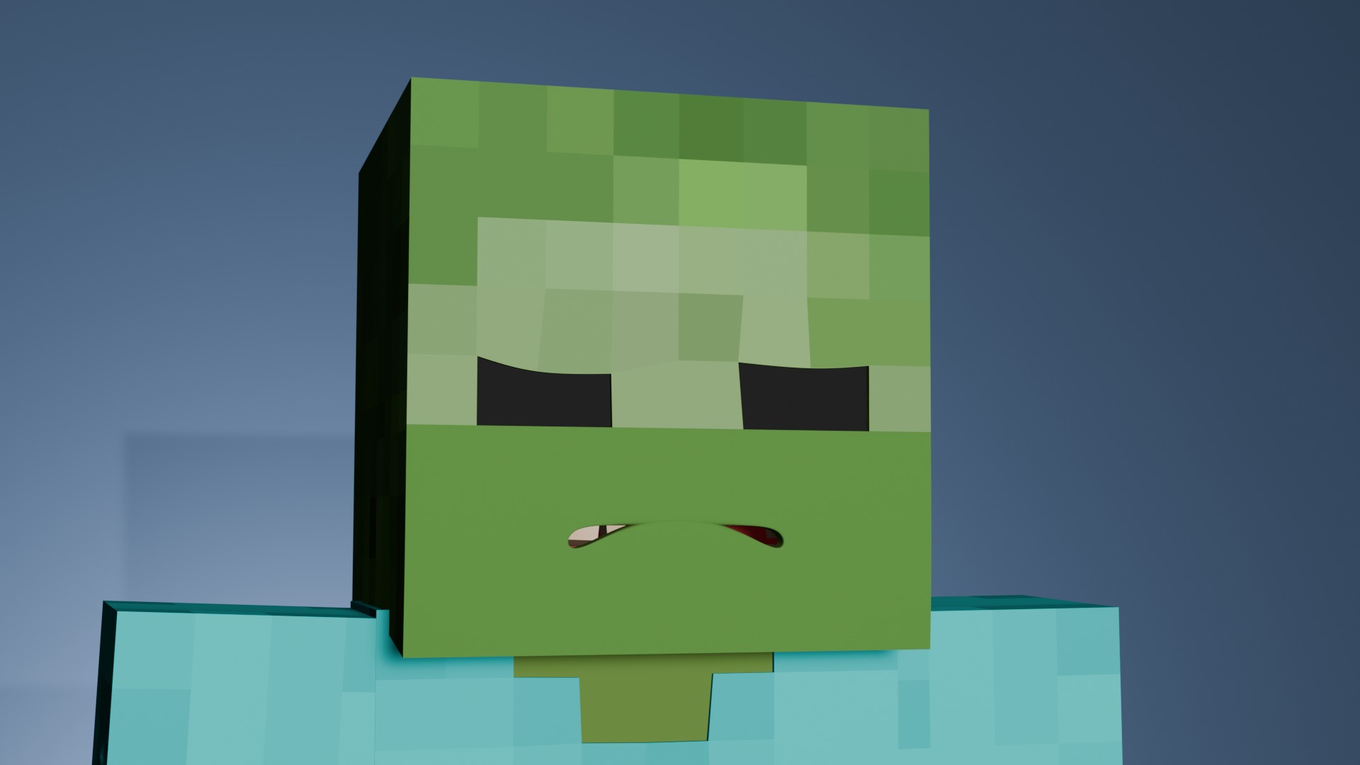 Minecraft Zombie  Animated 3D Low-poly 3D model_8
