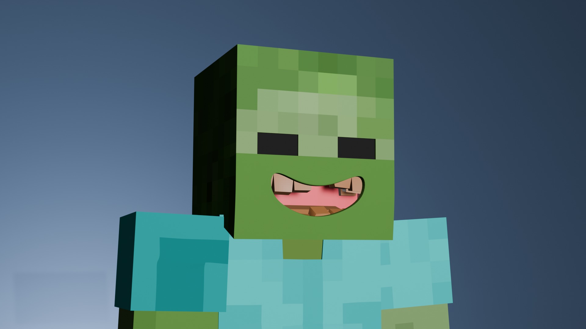 Minecraft Zombie  Animated 3D Low-poly 3D model_29