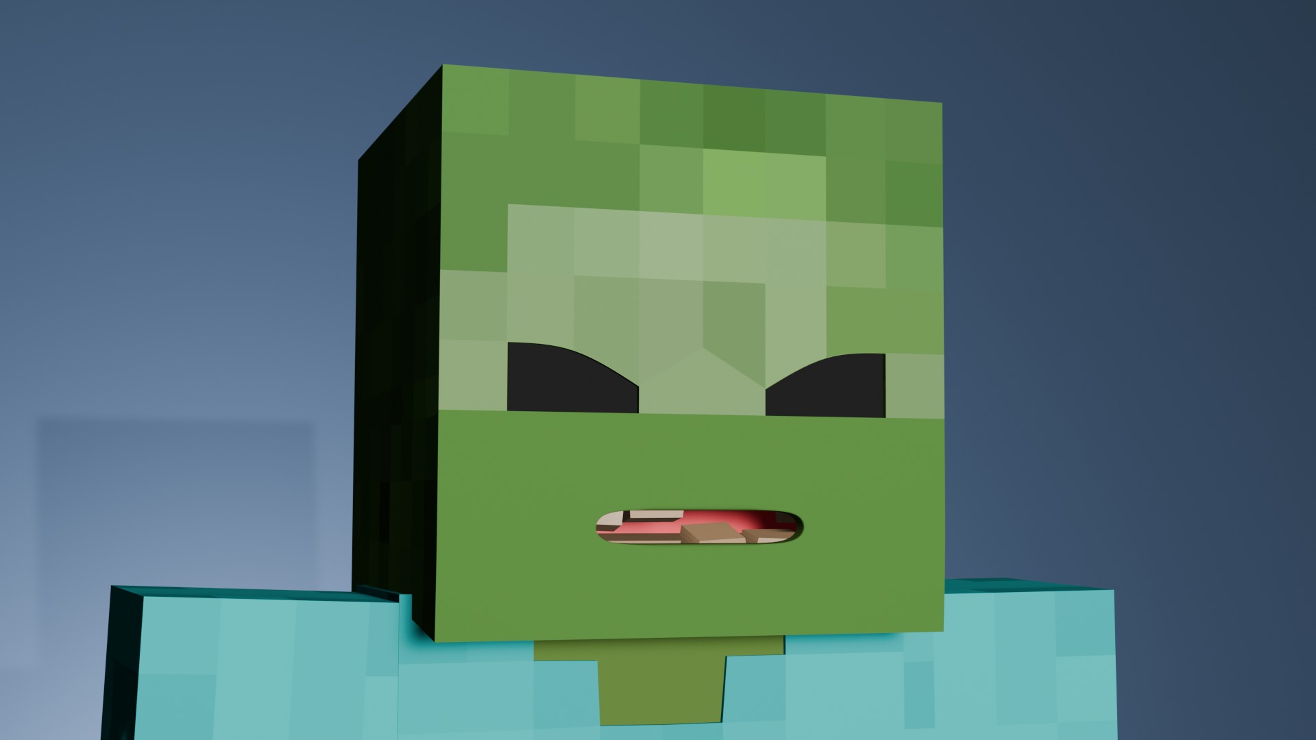 Minecraft Zombie  Animated 3D Low-poly 3D model_7
