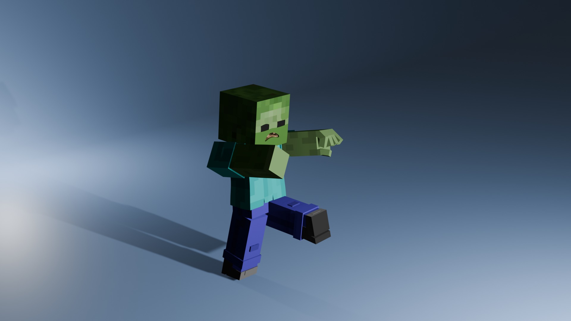 Minecraft Zombie  Animated 3D Low-poly 3D model_21