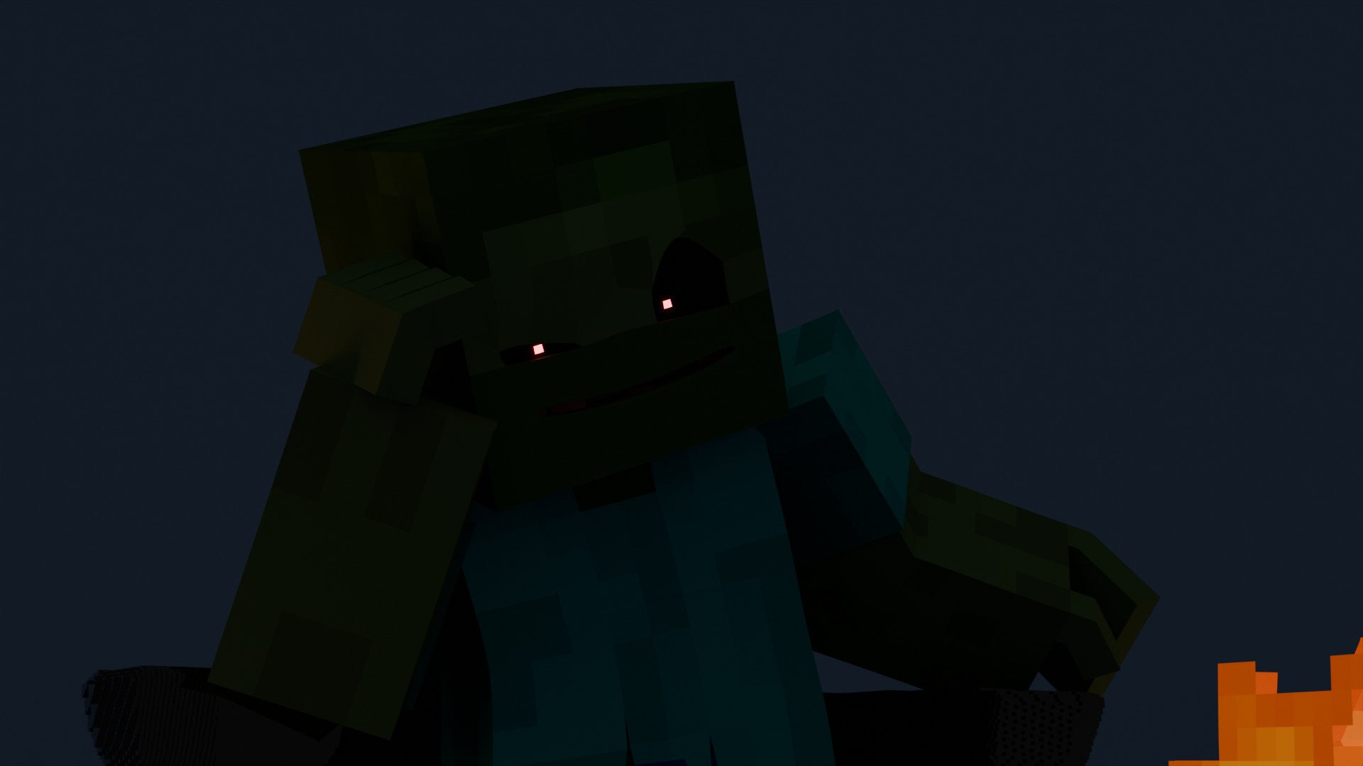 Minecraft Zombie  Animated 3D Low-poly 3D model_23