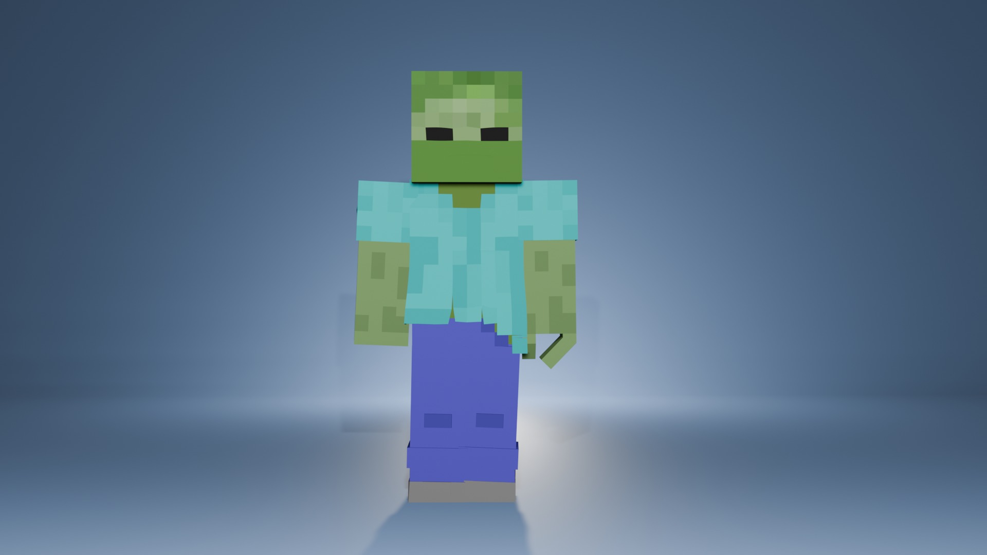 Minecraft Zombie  Animated 3D Low-poly 3D model_13