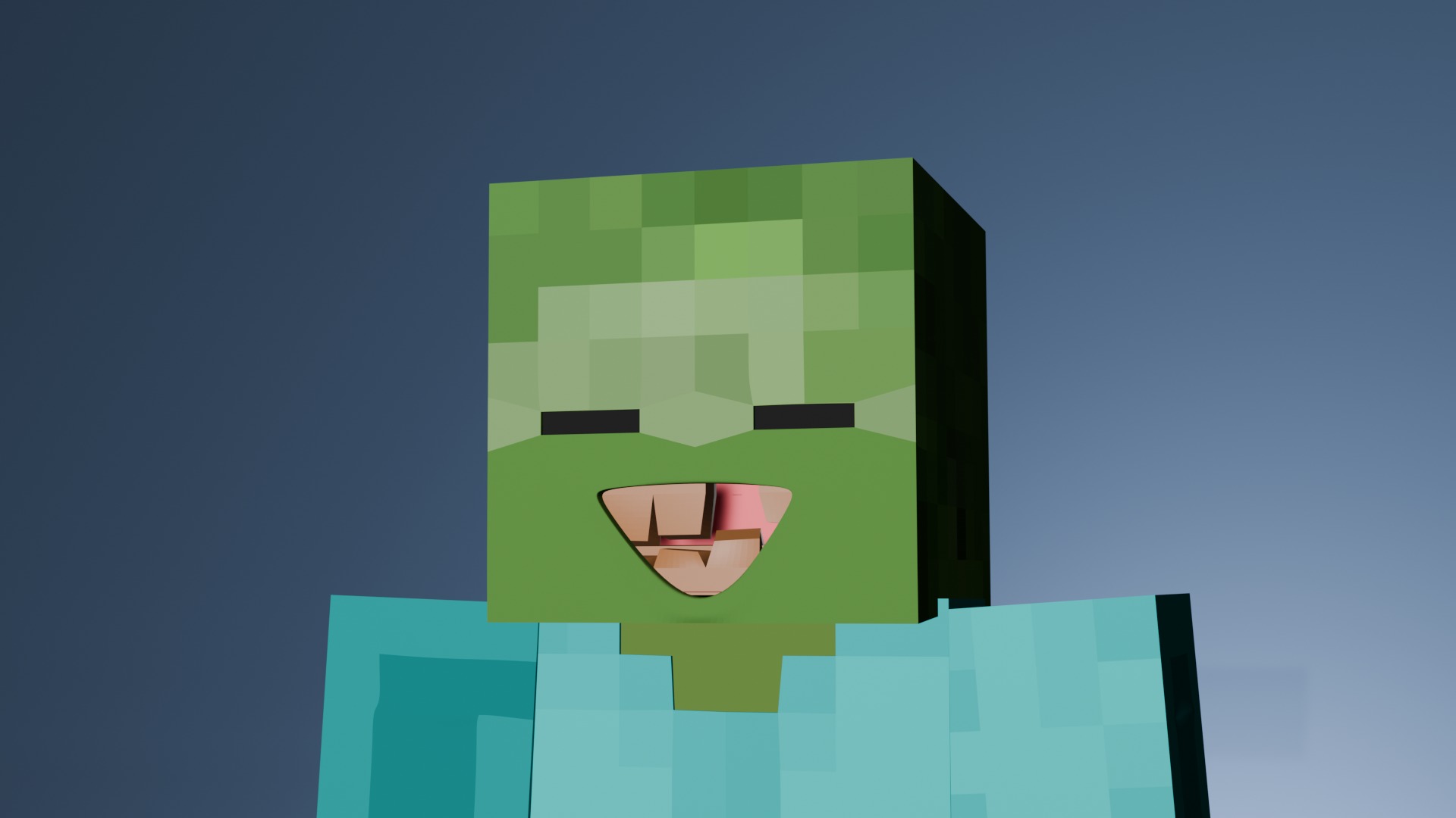 Minecraft Zombie  Animated 3D Low-poly 3D model_3