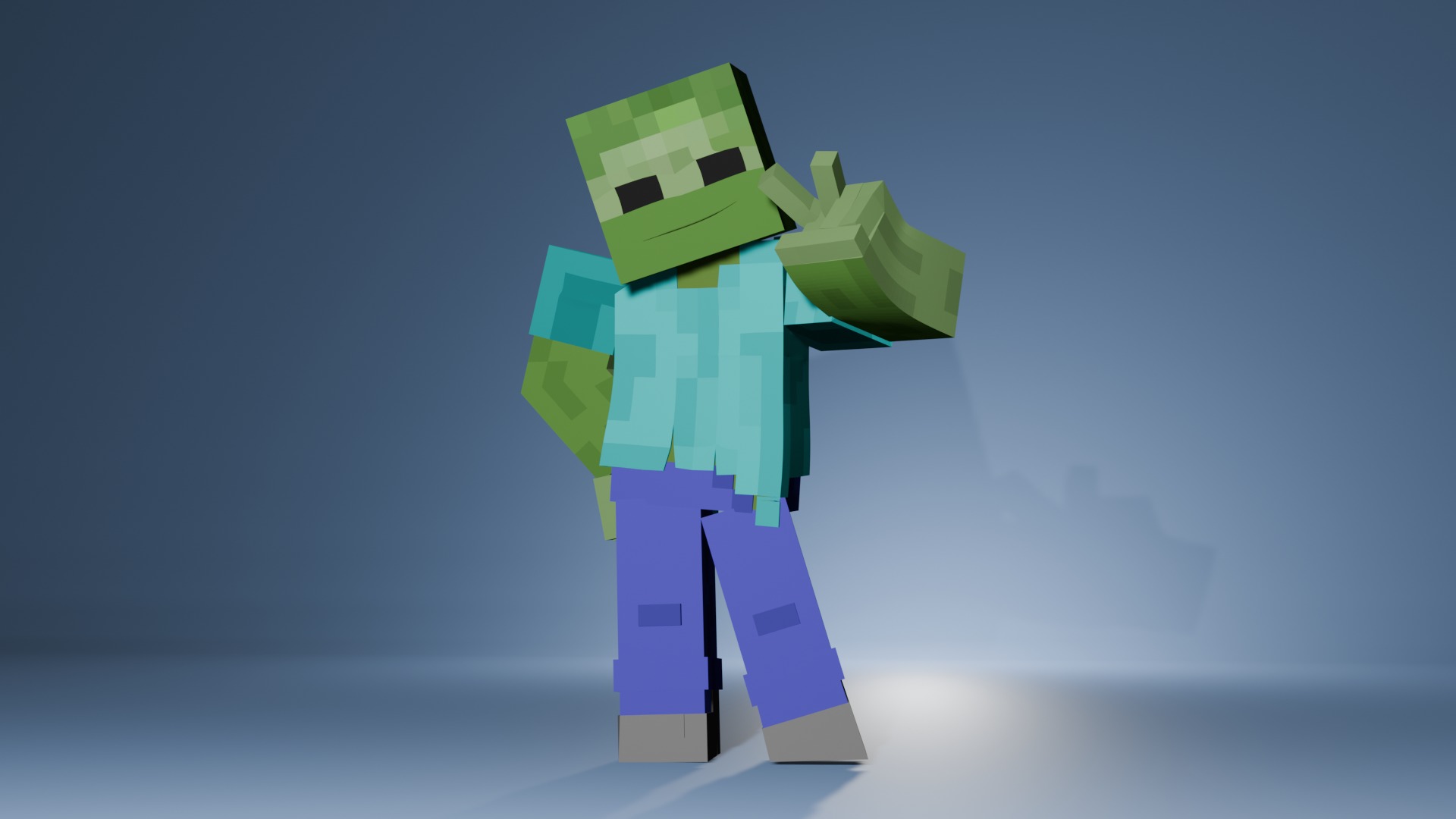 Minecraft Zombie  Animated 3D Low-poly 3D model_5
