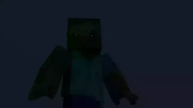 Minecraft Zombie  Animated 3D Low-poly 3D model
