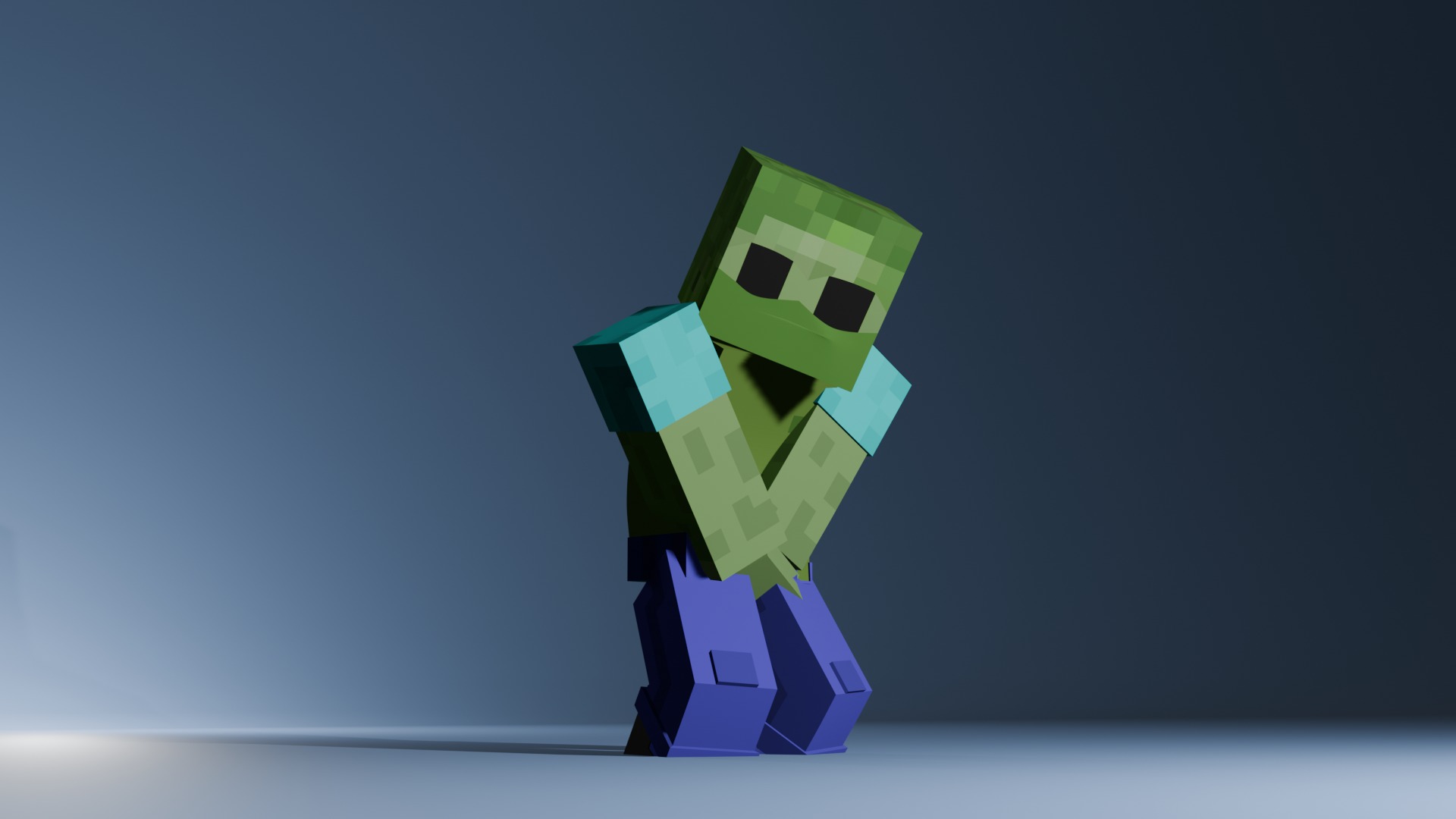Minecraft Zombie  Animated 3D Low-poly 3D model_17