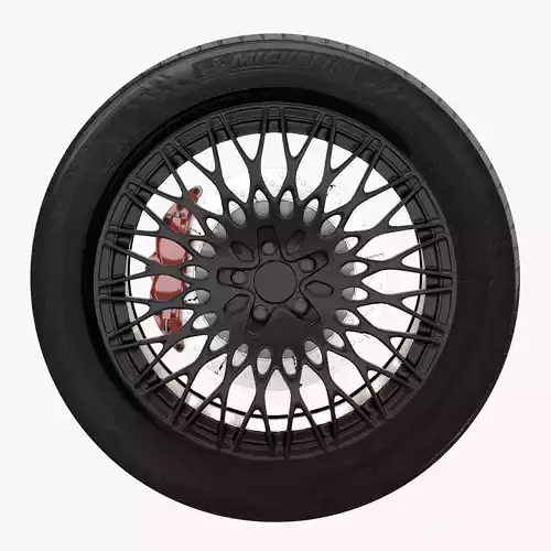 Realistic RIM and Tire 03 Subdivision ready 1K 2K 4K  Low-poly 3D model