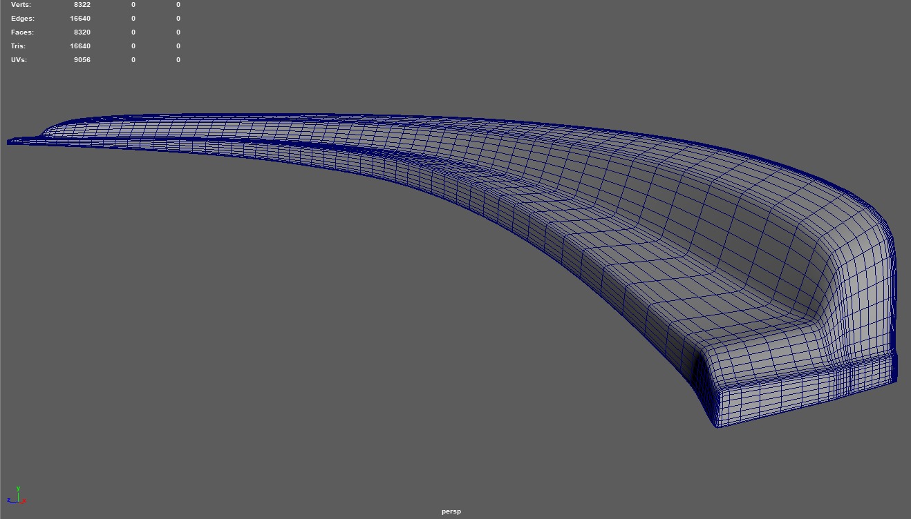 Car Spoiler 022 Low-poly 3D model_12