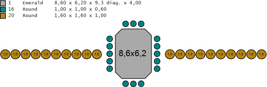 Emerald Cut Engagement Ring with belt 3D print model_13