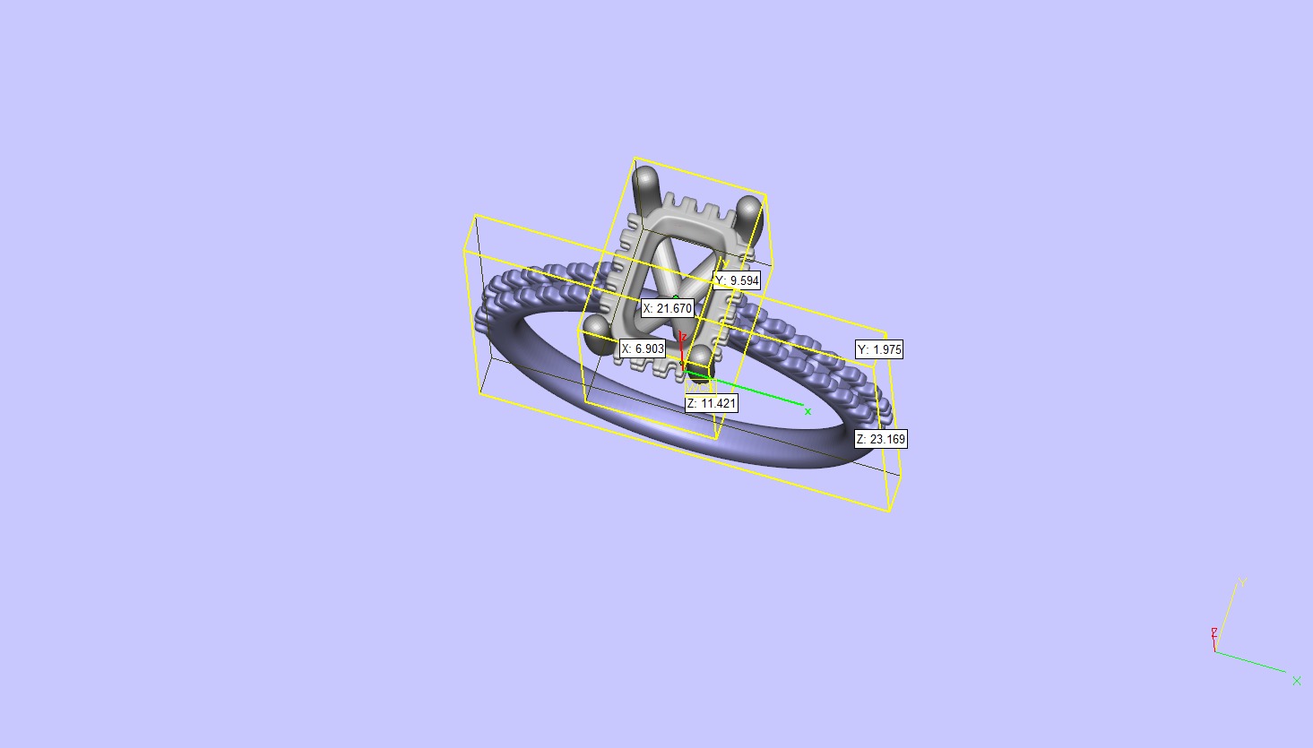 Emerald Cut Engagement Ring with belt 3D print model_19