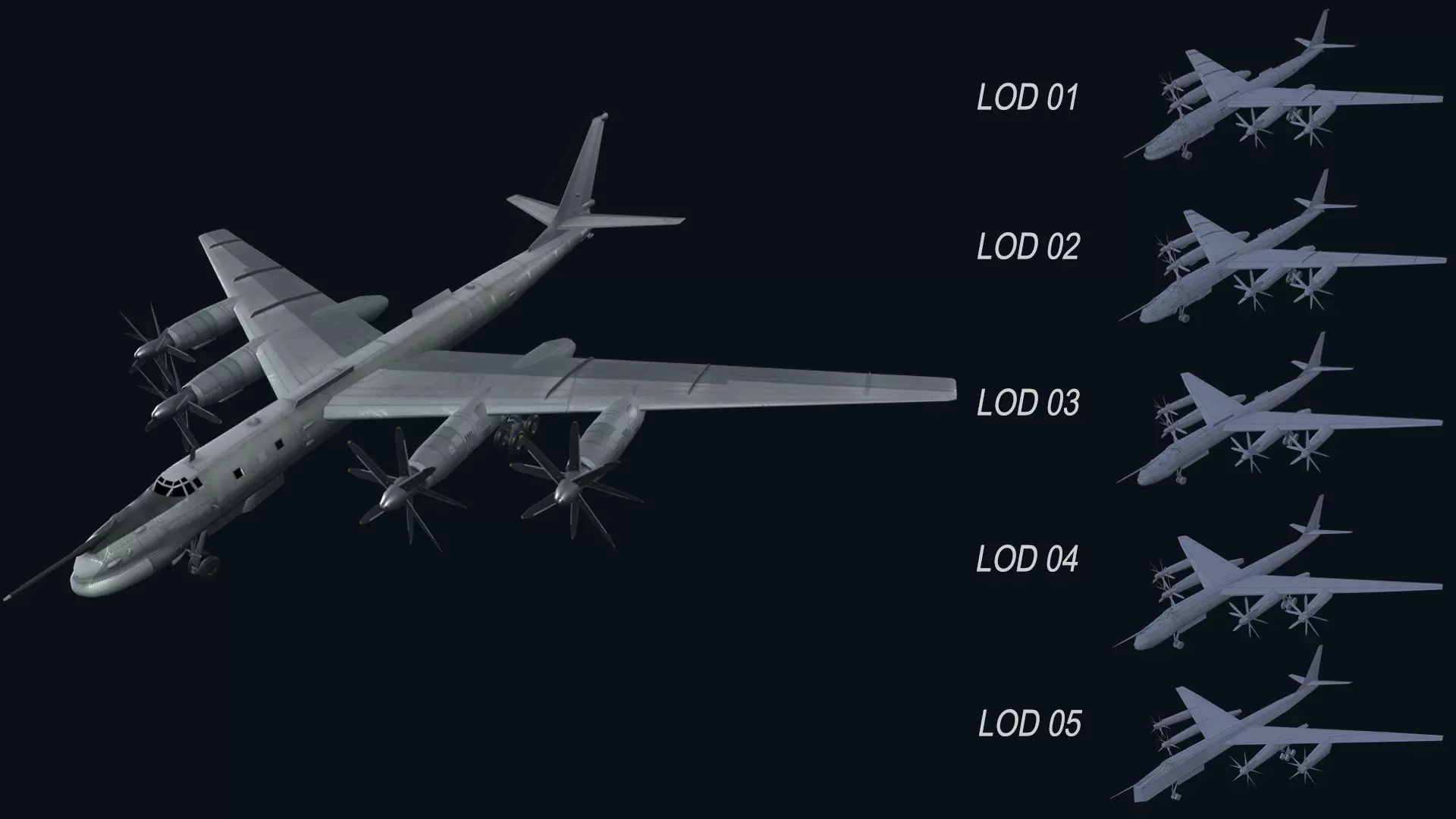 Asset - Army - Tu 95 - 3D MODEL Low-poly Low-poly 3D model_0