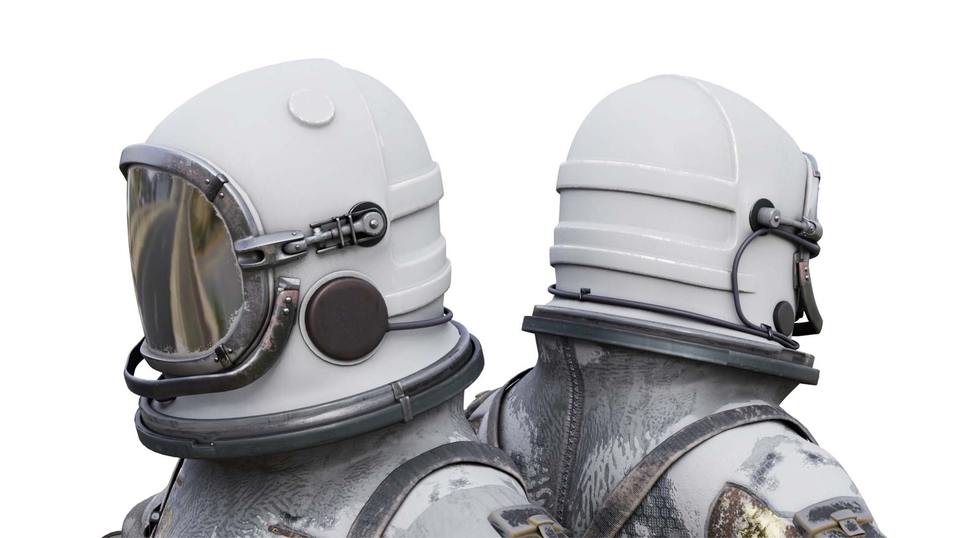 Spacesuit Old worn Astronaut Suit 3D model_9
