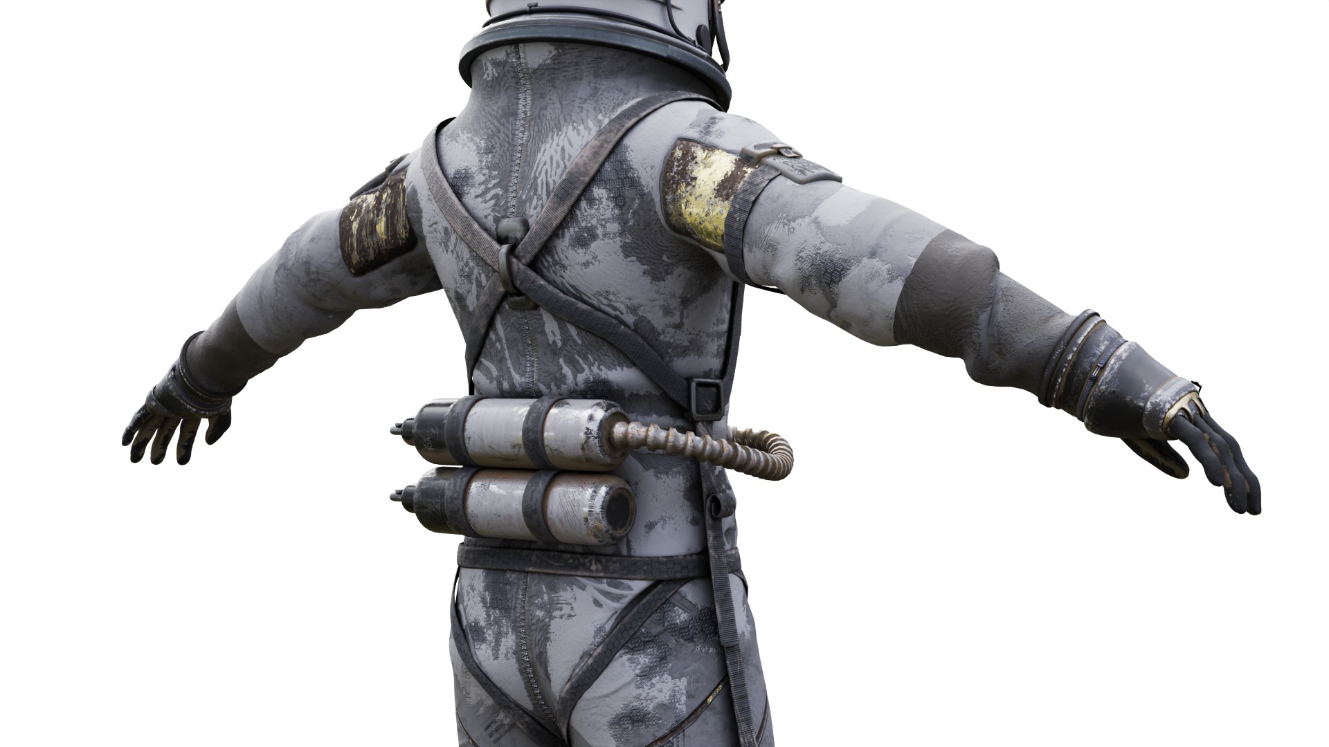 Spacesuit Old worn Astronaut Suit 3D model_7