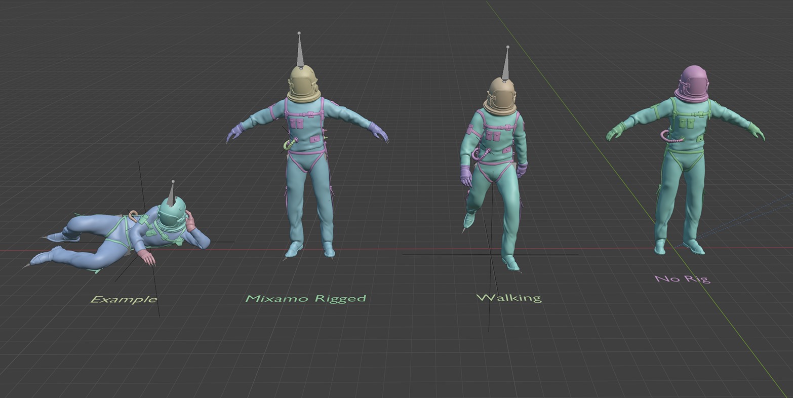 Spacesuit Old worn Astronaut Suit 3D model_14