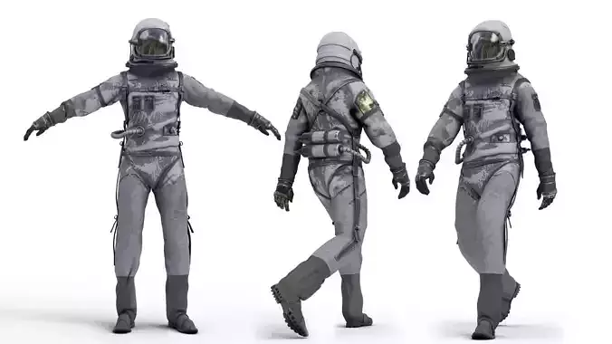 Spacesuit Old worn Astronaut Suit 3D model