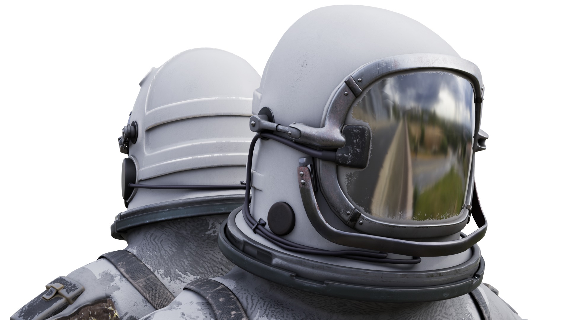 Spacesuit Old worn Astronaut Suit 3D model_10