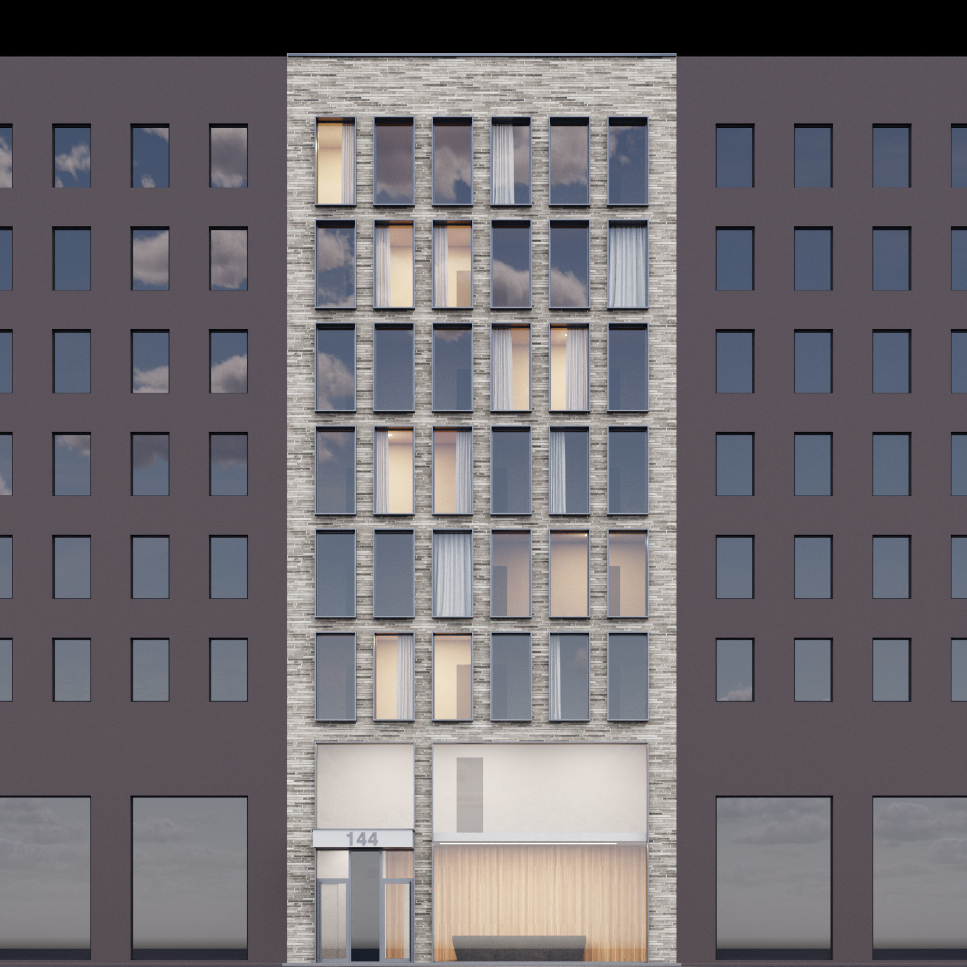 Modern building fasade 3 3D model_1