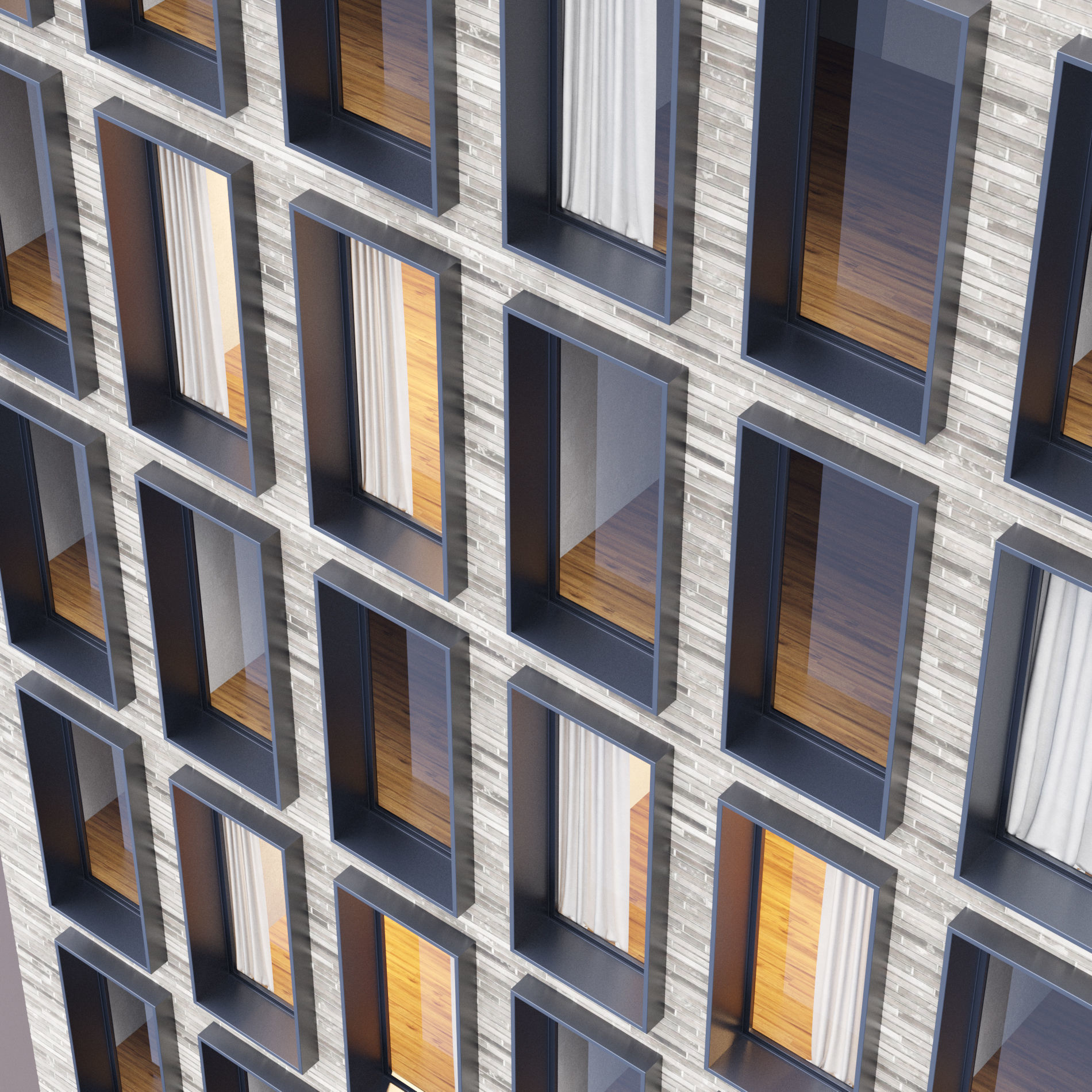 Modern building fasade 3 3D model_10