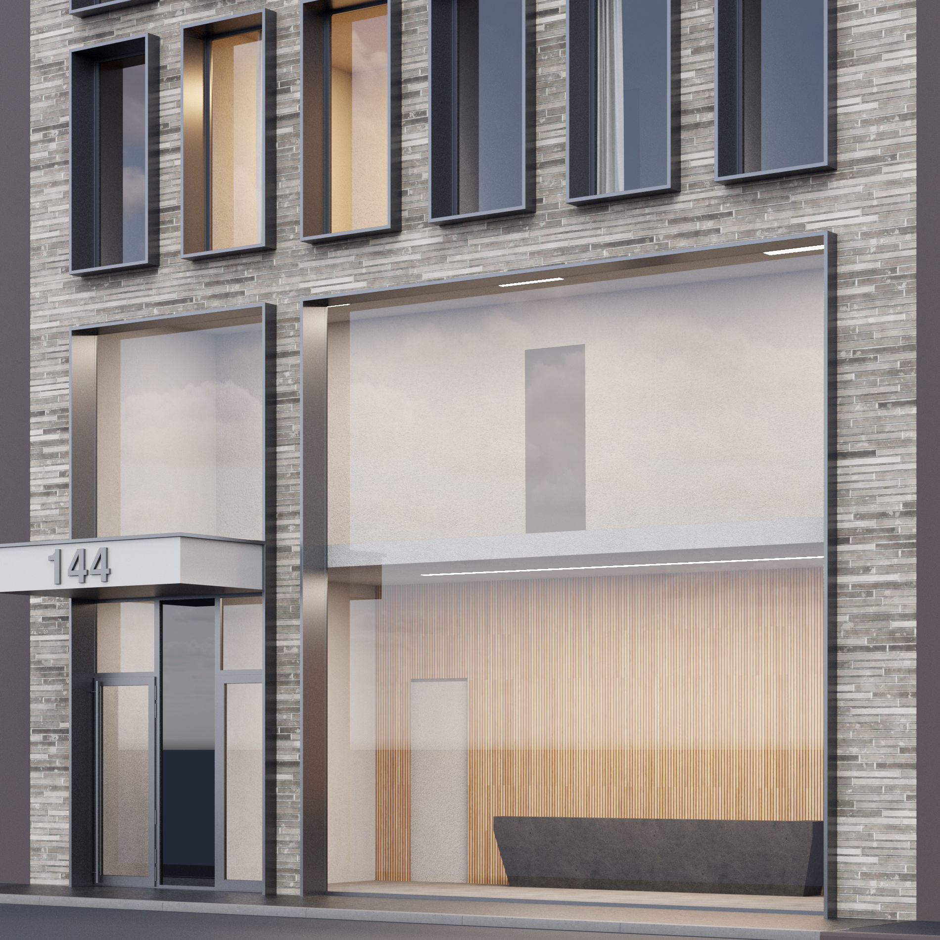 Modern building fasade 3 3D model_9