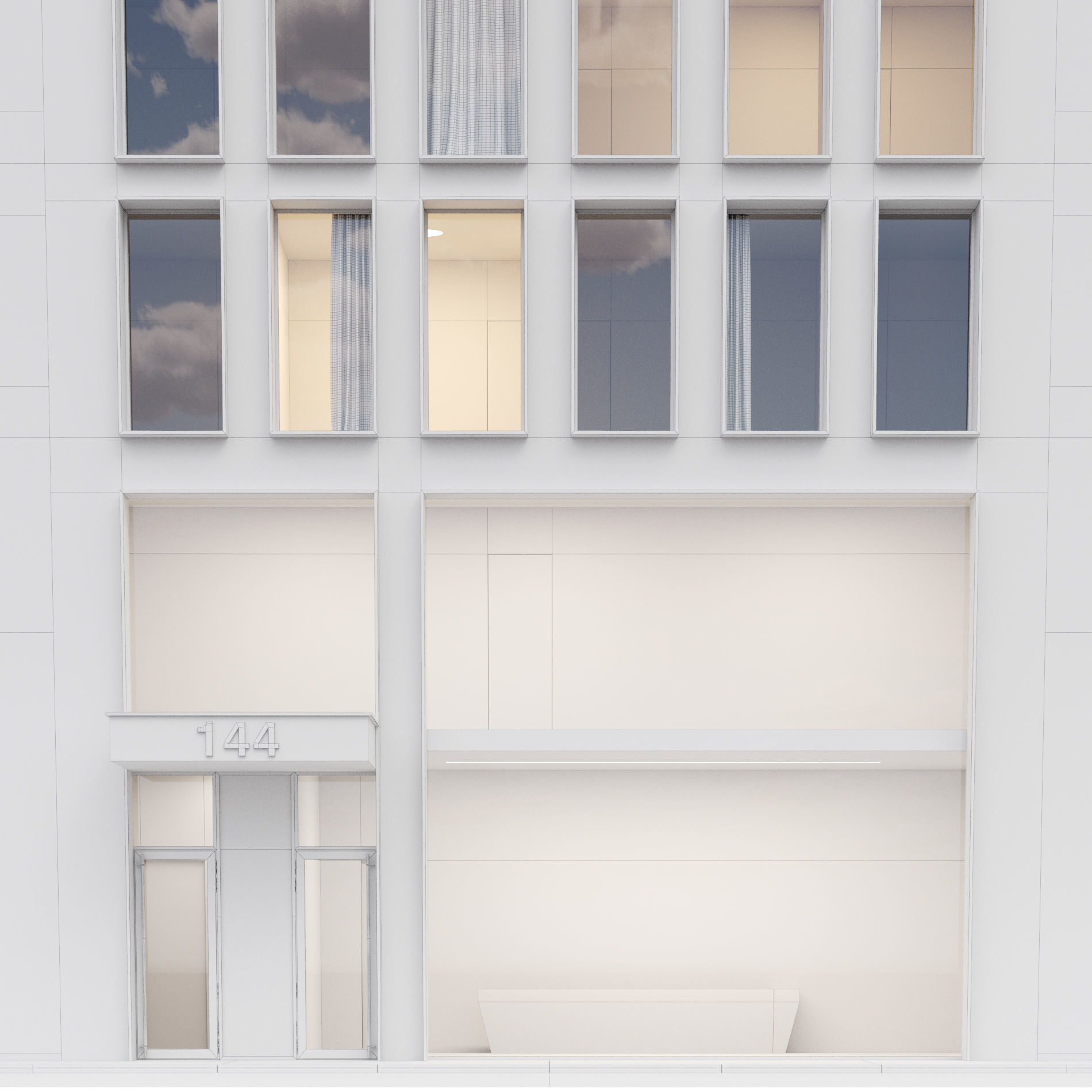 Modern building fasade 3 3D model_3