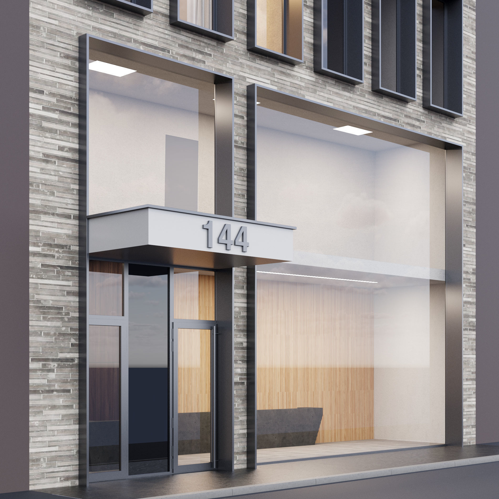 Modern building fasade 3 3D model_6